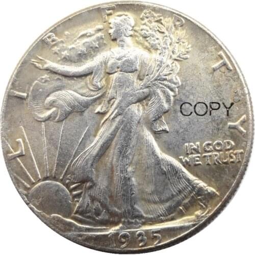 US 1935PSD Walking Liberty Half Dollar Silver Plated Copy Coins