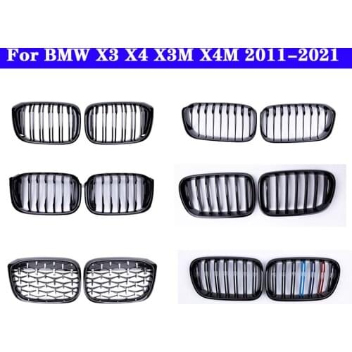 Car Styling Center Grill For BMW X3 X4 G01 G02 X3M X4M F25 F26 Plastic Front Bumper Grill Vertical Bar Middle Grill 2011-2021