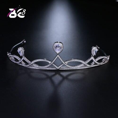 Be 8 Luxury Micro Paved Full Cubic Zircon Tiaras and Crowns Wedding Hair Accessories Bride Novia Bijoux Cheveux H097