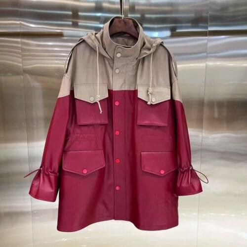 Woman Coats Natural Sheepskin Leather 2021 Fashion Female Windbreaker Jackets Real Sheepskin Leather Jackets H315