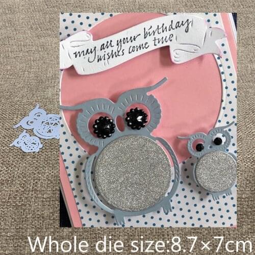 New Design Craft Metal Cutting Die die cuts 2pcs owl decoration scrapbook Album Paper Card Craft Embossing die cuts