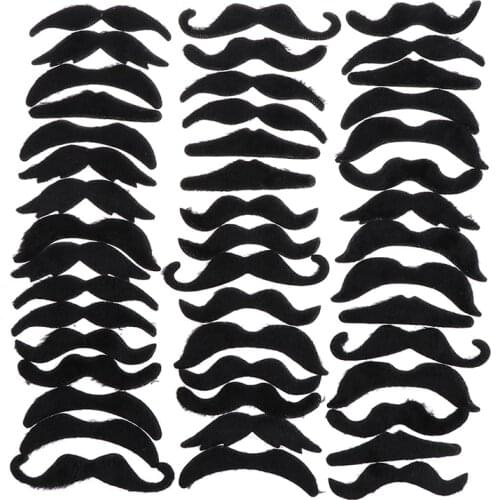 48pcs Funny Costume Pirate Party Mustache Cosplay Fake Moustache Fake Beard For Kids Adult Halloween Party Decoration