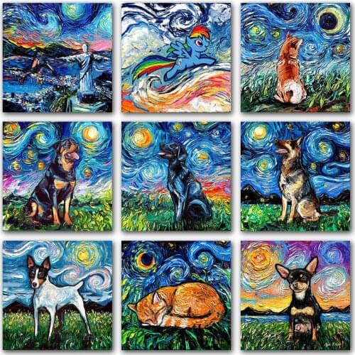 5D Diamond painting animals unicorn dog diamond paint Full Round Diamond mosaic art Full Square Diamond embroidery Cross stitch