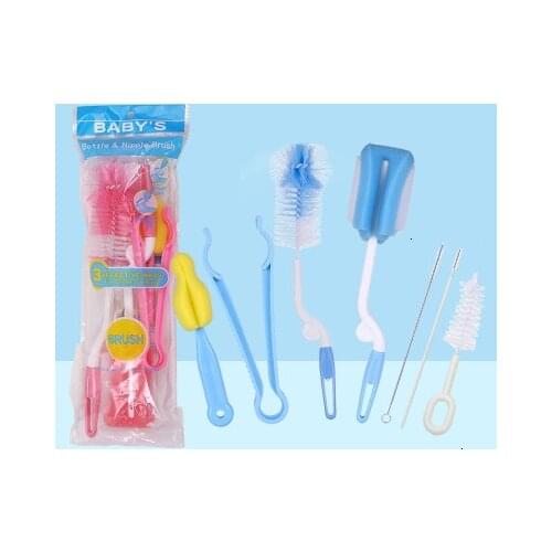 7Pcs Baby Bottle Brushes Set Sponge Cleaning Cup Brushes Infant Bottles Non-Scratch Tube Cleaning Kit