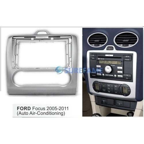 9 inch Car Fascia Radio Panel for FORD FOCUS 2005-2011 (Auto A/C) Dash Kit Install Facia Console Bezel Adapter 9inch Trim Plate