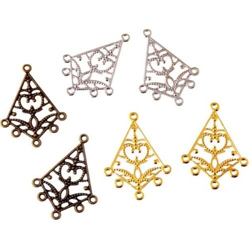 Free shipping 50Pcs Rhombic Wraps Connectors Metal Crafts Decoration DIY Findings Connectors 38x27mm