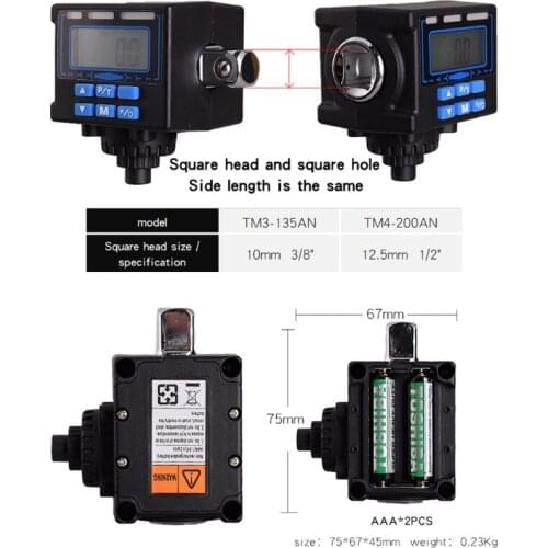 LCD Digital Tire Pressure Gauge Car Bike Tyre Repair 2in1 Torque Wrench Adapter