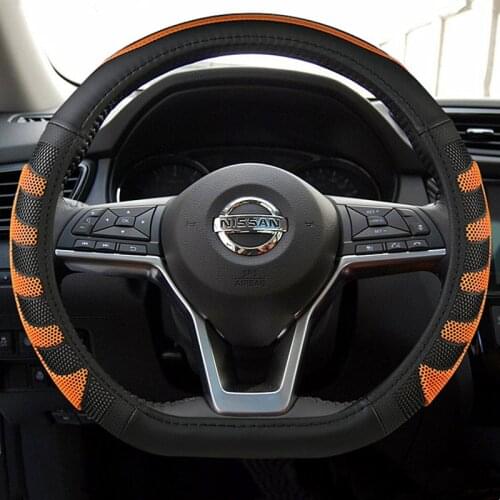 D Shape Car Steering Wheel Cover Leather for Golf K3 POLO JATTA Suzuki Swift Nissan Rogue 2017 2018 2019 2020