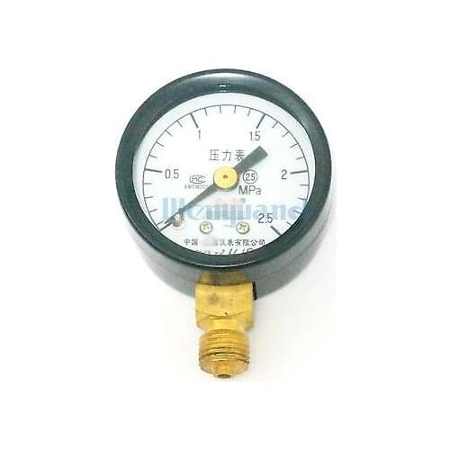 0-2.5Mpa Measurement Range Y-40 Radial Mount M10x1 Air Compressor Pressure Gauge Dial Diam 40mm