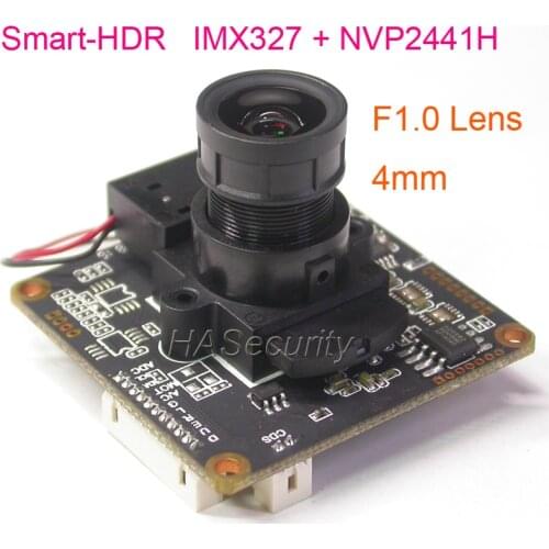 F1.0 M12 StarLight Lens AHD-H (1080P) / CVBS (D1) 1/2.8" Sony STARVIS IMX327 + NVP2441 CCTV camera module PCB board +OSD cable