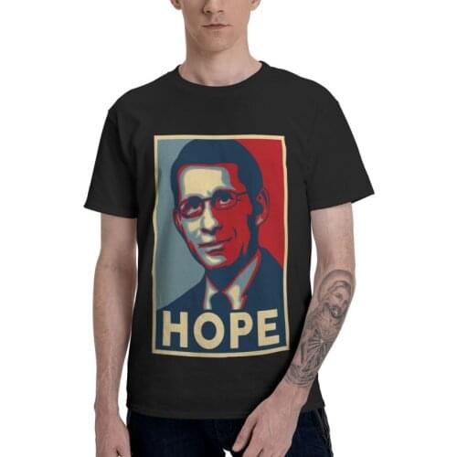 Hope Dr. Fauci T-shirt Mens Graphic T Shirt Short Sleeve Cotton Doctor Inspires Hope and Truth Tshirt Urban Tee Tops