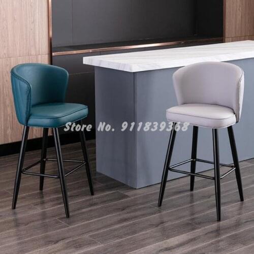 Italian Bar Chair Modern Simple Bar Stool Household Fashion Back Bar Chair Front Desk Bar Chair High Chair