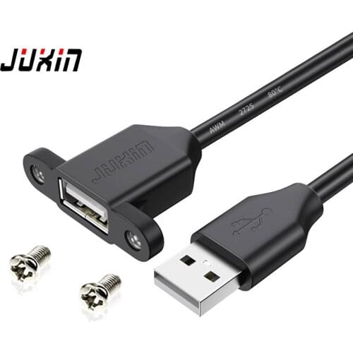 USB2.0 extension cable with ears USB cable male to female screw holes for fixing USB with earrings chassis cabinet baffle