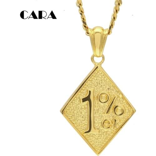 New Gold color 1%er pendant & necklace mens fashion 316L Stainless Steel hip hop biker necklace pendant jewelry CAGM0047
