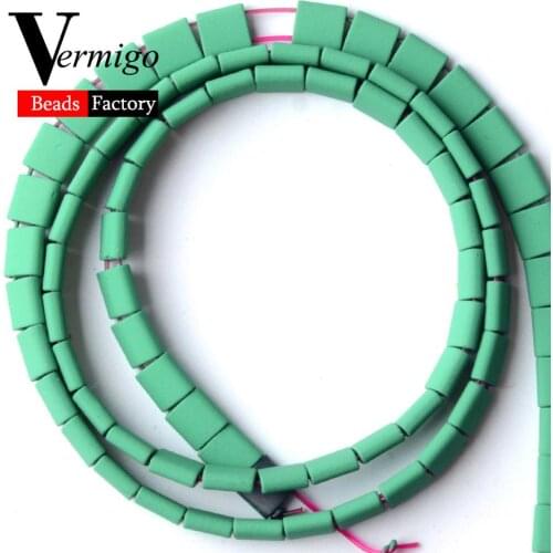 Square Green Double Hole Nanotech Rubber Hematite Stone Beads For Jewelry Making 5*5mm Loose Beads Diy Bracelet Accessories 15