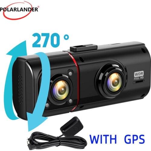 Driving Recorder Magnet Bracket 1.58in Screen 1280*720P 270 Degree Rotation with GPS Dual Recording KG350 TF Card or Micro SD