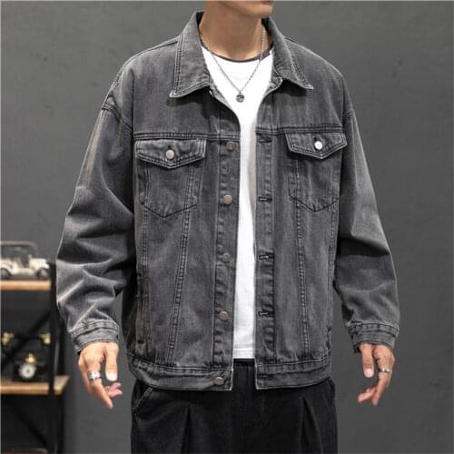 2021 Spring Men Denim Jacket Mens Daily Casual Tide Hole Motor Cowboy Coat Man Streetwear HipHop Jean Jacket Chaqueta Hombre