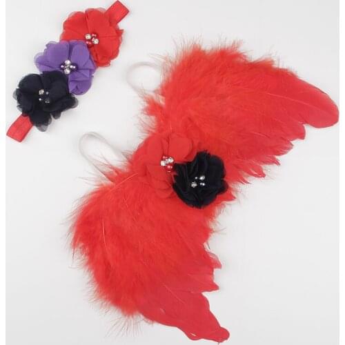 Angel Wings Set Childrens Photograph Props Wing Headband Beautiful Feather Decoration Set For Kids Baby Shower