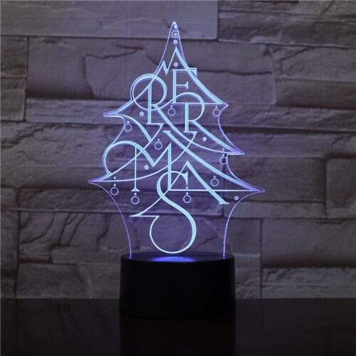 Baby Room Night Light 3D LED Acrylic Table Desk Xmas Tree Nightlight Christmas Holiday Home Party Decoration Kids Friends Gift