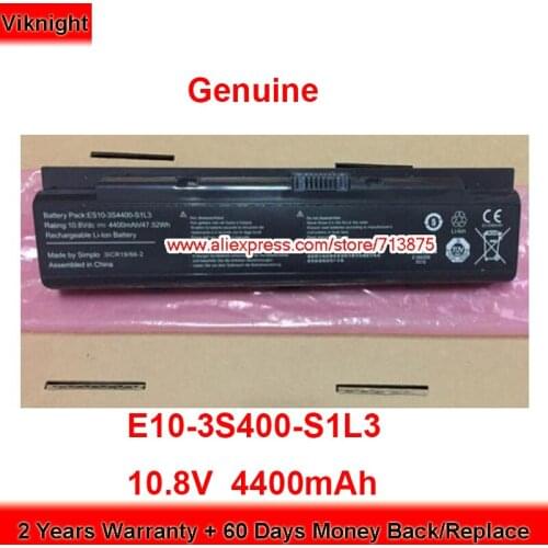 Genuine ES10-3S4400-S1L3 Battery for Hasee E10-3S400-S1L3 ES10-3S2600-G1L5 10.8V 4400mAh