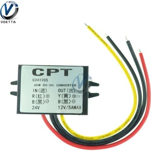 DC 24V to 12V 5A 60W Buck Converter Step-Down Car Power Supply Voltage Regulator