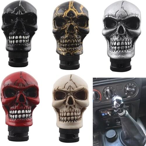 Car Shift Knob Lever Skull Head Style Car Truck Manual Gear Shift Knob Lever Shifter Gear Stick Hand Brake Cases Car Accessories
