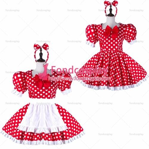 Sissy maid cotton dress lockable Uniform cosplay costume Tailor-made[G2239]