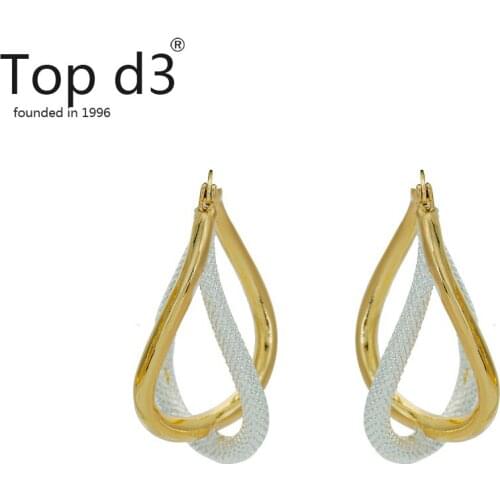 Top d3 Viennois Group2020 New Simple Spiral Curved Earrings for Women Wave Design Fashion Female Jewelry Wholesale Party Earring
