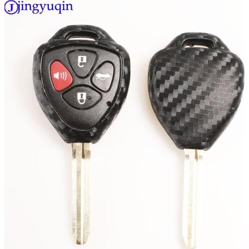 Jingyuqin 10p 2/3/4 Remote Carbon Silicone Car Key Case Cover For Toyota Yaris Prado Tarago Camry Corolla Holder Procted