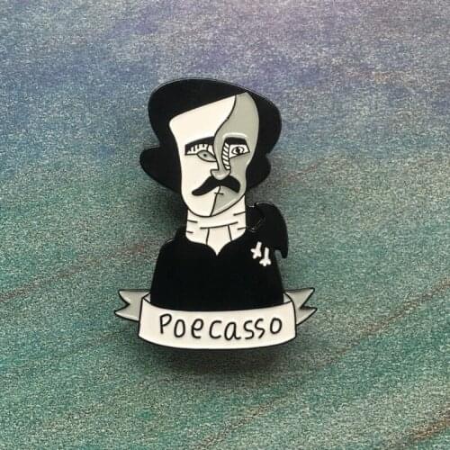 Vintage black and white Artist Enamel pins Lapel pin Brooches Badges Women Men Accessories for Collection