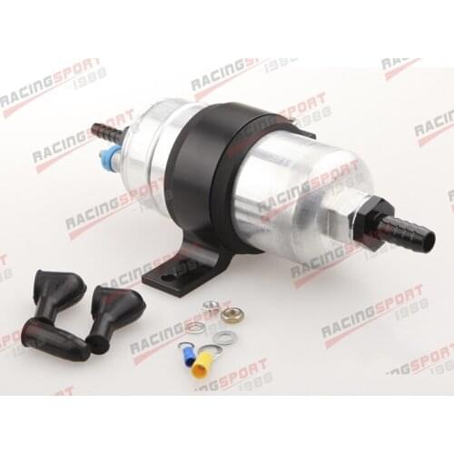 External Fuel Pump 044 For B-osch+Billet Bracket+1/2" Inlet 5/16"Outlet Barb