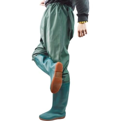 High Tube Rain Boots Outdoor Fishing Hunting Pants Ultralight Waterproof Pvc Rubber Wading Pants Underwater Catch Fish Non-Slip