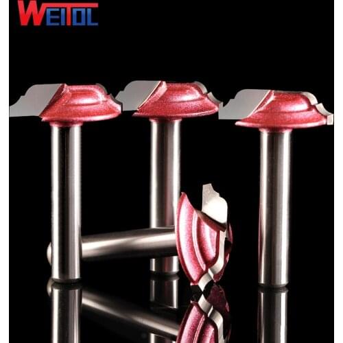 Weitol 4 pcs 6mm Classical linear cutter CNC Engraving Router Bit Trimmer Chamfer Carving Tool Round Over Bit