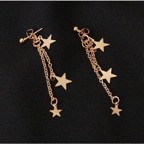 Retro Elegant Star Tassel Earrings for Women 2020 Europe and the United States Big Star Sequins Stud Earrings Jewelry Bijoux