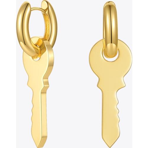 ENFASHION Goth Key Drop Earrings For Women 2021 Pendientes Gold Color Hanging Earring Fashion Jewelry Party Accessories E211280