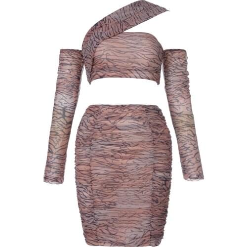 Womens Fashion Clothing 2021 Two Pieces Sets Long Sleeve Sexy Off Shoulder Tops&Skirt Casual Outwear 2 Pieces Sets