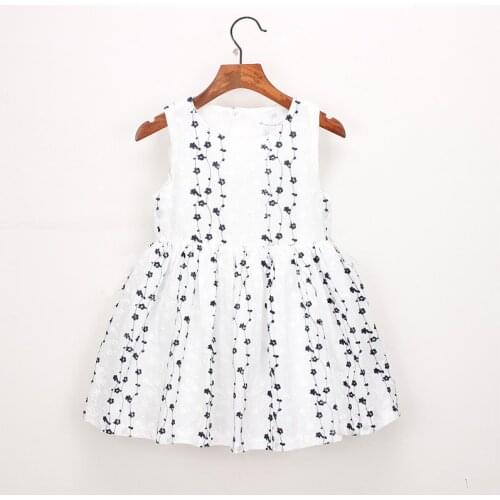 2020 New Summer Girls' Dress Cute Cotton Embroidery Sleeveless Party Princess Dress Vest Childrens Baby Kids Girls Clothing
