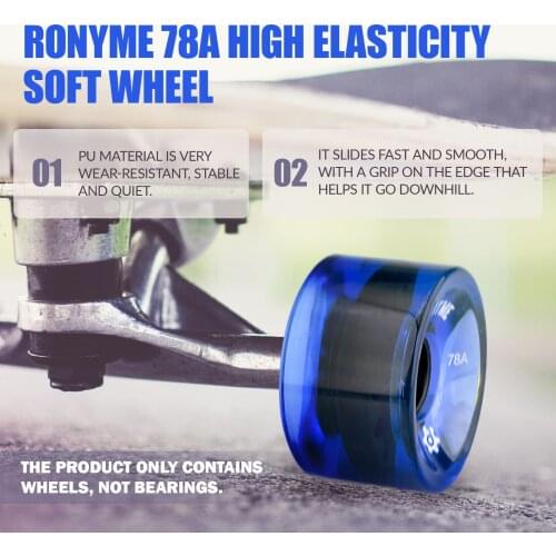 4Pcs Durable Skateboard Wheels Replacement Roller Cruiser Repair Parts Longboard PU Roller ABEC-9 Bearing Casing Repair Parts