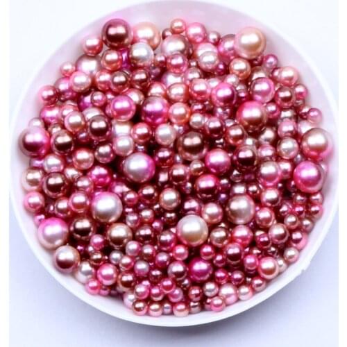 6mm 5000pcs RainBow Color No Hole Round Pearls Imitation Pearls Craft Wedding Dresses DIY Jewelry Nail Art Decorations