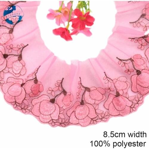8.5cm polyester lace embroidery lace french lace ribbon fabric guipure diy trims sewing Accessories wedding decoration#4089