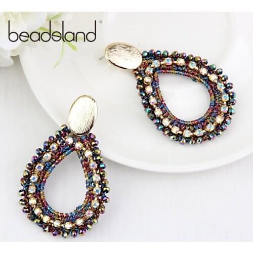 Beadsland Drop Earrings Thread Crochet Glass Beads Water Drop Fashion Bohemia For Woman Girl Party Festival Hot Sell Gif 40231