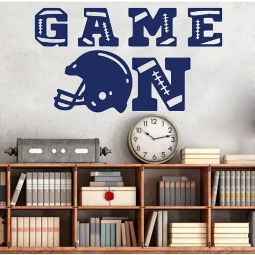 Large Game On America Football Wall Sticker Boy Room Nursery Sport Inpsirational Quote Wall Decal Bedroom Vinyl Home Decor