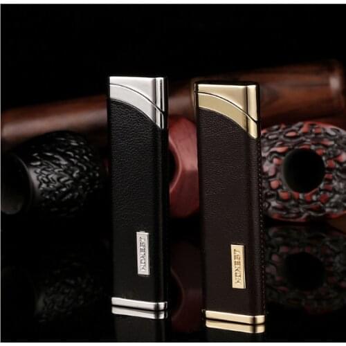 Honest ultra thin windproof lighter electronic boutique leather inflatable lighter