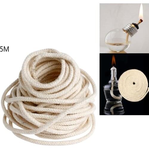 5M Round Cotton Alcohol Wick Oil Lamp Wicks Burner For Glass Oil Lamps Accessories Wicks