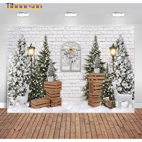 Merry Christmas Tree Fireplace Decoration Backdrops for Photography 2020 Happy New Year Photo Studio Baby Portrait