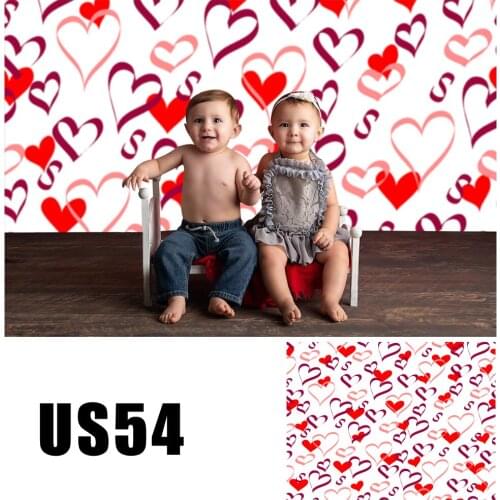HUAYI Photography Backdrop Valentines Day Love Hearts Photobooth Background Newborns Baby Child Studio Photo Backdrops US-54