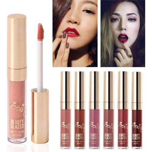 Beauty Glazed 1/6PCS Matte Lipstick Long Lasting Waterproof Lip Gloss moisturizing Liquid lipstic Lip makeup T0938