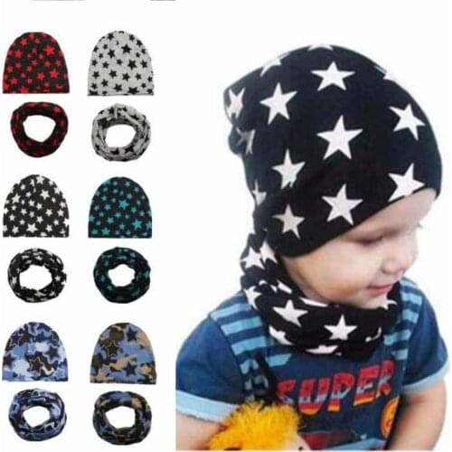 Baby Cotton Hat for Boys Girls Winter Crochet Baby Warm Beanies Hat Girl Boy Cap New Children Collar Scarf Baby Cap