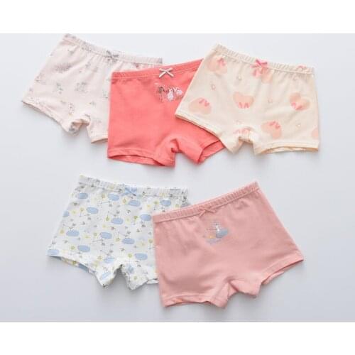 HPBBKD 5Pcs/lot Girls Cotton Boxer Briefs Girl Panties Girls Boxer Shorts Childrens Panties Kids Underwear For 2-14 Years GU265