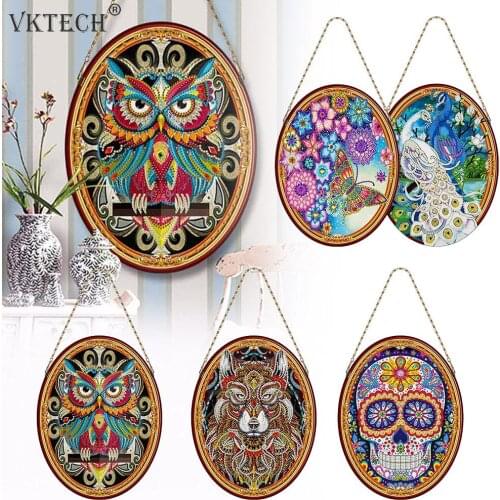 5D DIY Special Shape Diamond Painting Peafowl Leather Mural Leather Cross Stitch Embroidery Mosaic Kits Home Wall Decoration